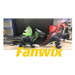 Dinossauro com asas de brinquedo para crianças anda e com luz e som, Tiranossauro, Dragão movimento T-rex, brinquedos musical para meninos, Fanwix