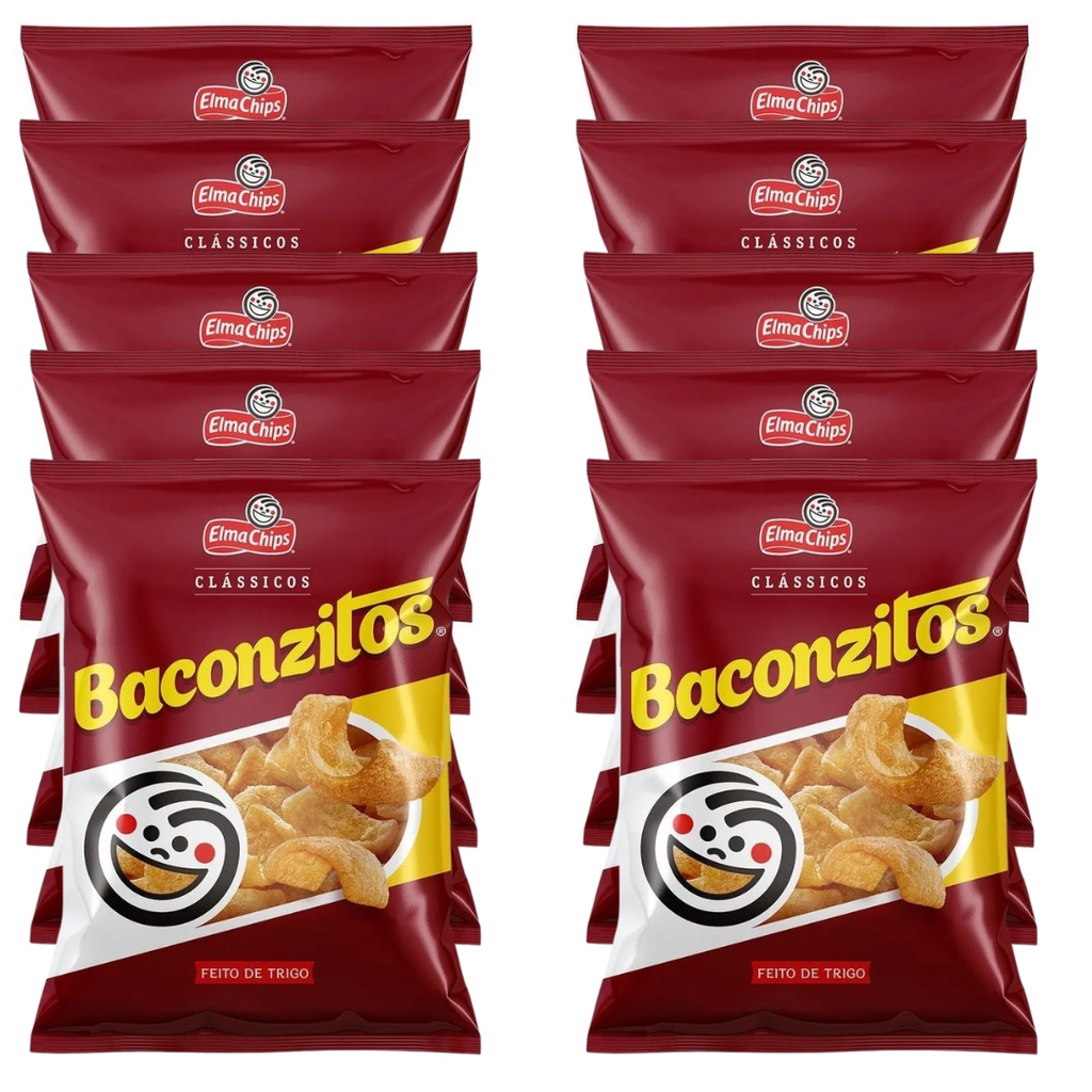 Salgadinho Elma Chips Baconzitos 31g Kit c/10 pacotes