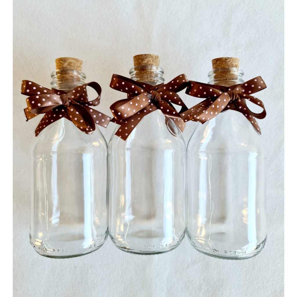 Kit 5 Garrafinhas de Vidro Liso Coquinho Personalizada Lembrancinha ...