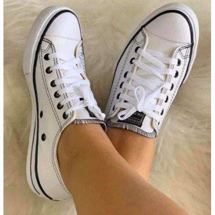 All star chuck store taylor couro branco