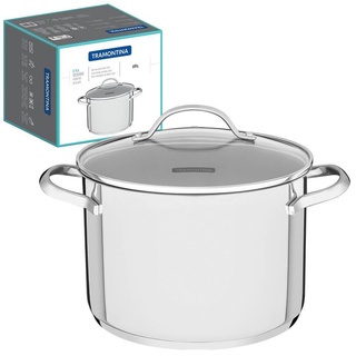 Caldeirão Panela Tramontina Una 16 cm 2,2 L em Aço Inox com Fundo Triplo e Tampa de Vidro 62285160