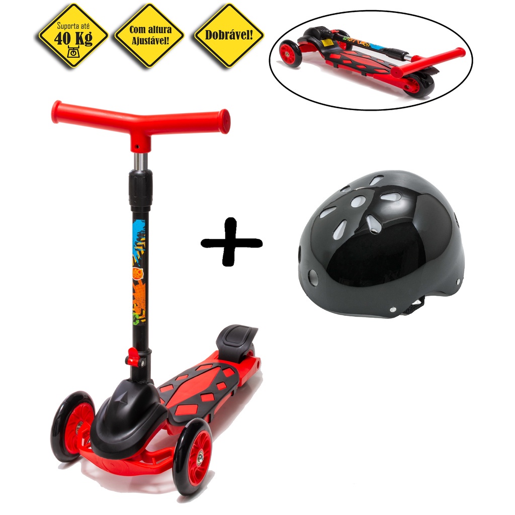 Patinete Dm Toys Vermelho Para Meninos Regula Altura | Shopee Brasil