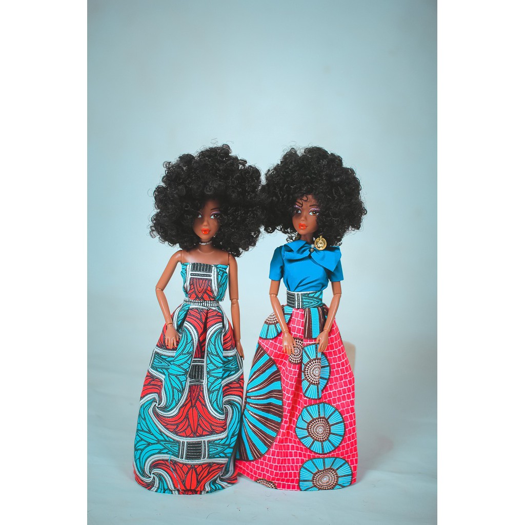 Coleção de roupas de boneca de papel linda garotinha afro para