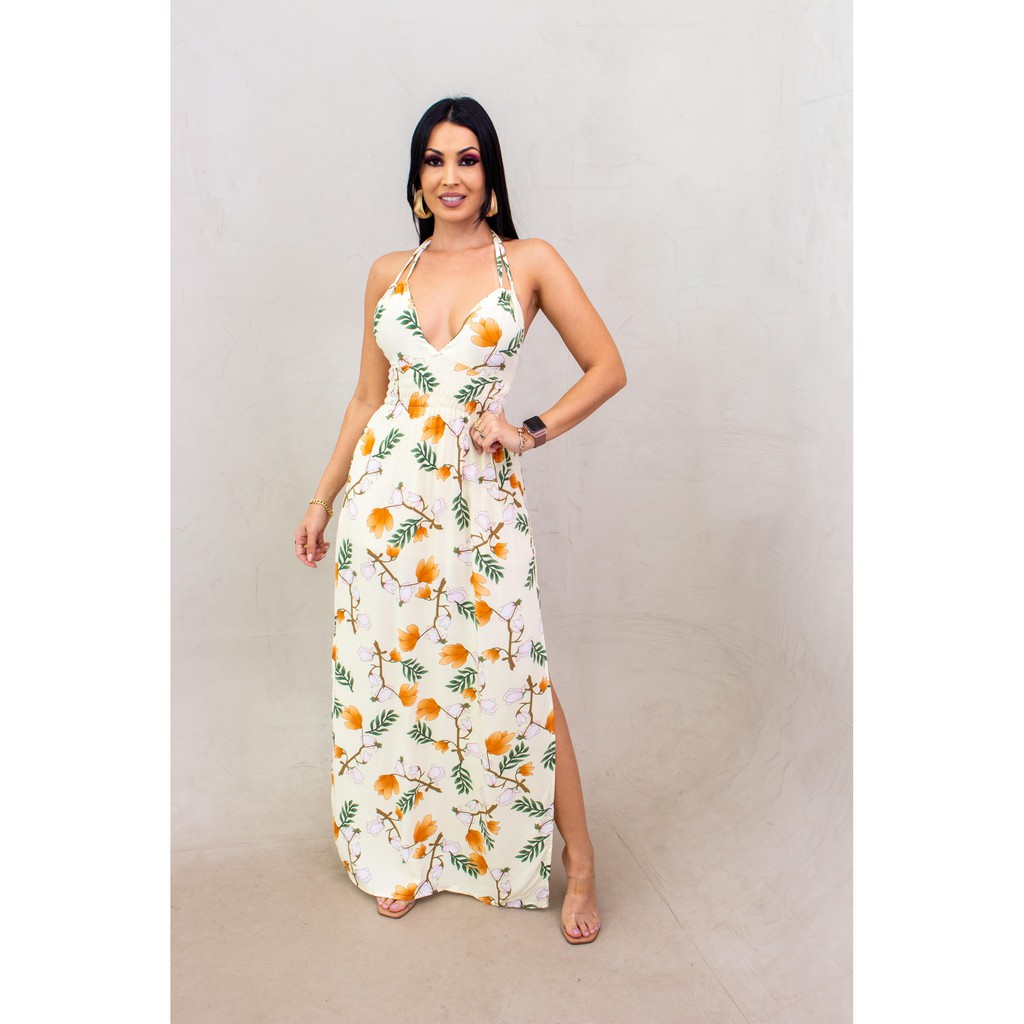 Modelo de vestido store de viscose longo