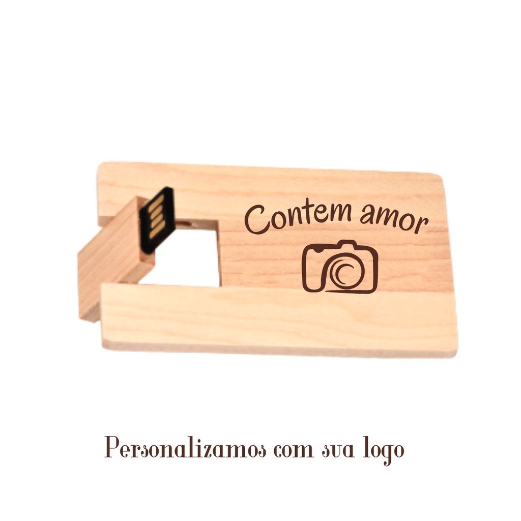 5 Peças De Pen Card Bambu Ecológico 8gb Personalizado Shopee Brasil