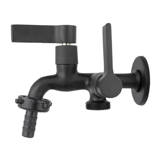 Torneira P/ Maquina de Lavar Duas Saidas Preto Fosco Luxo