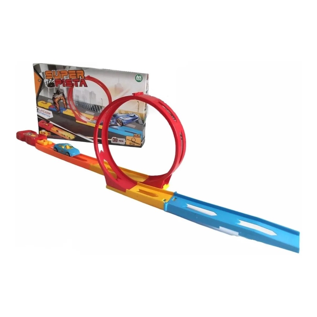 Brinquedo Pista Looping 360 Lançador com Carrinho Tipo Hotwheels