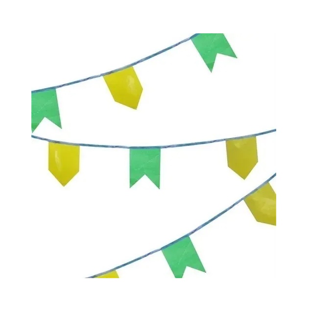 Bandeirinha Verde Amarela Papel Seda Copa do Mundo 100m em Oferta na Shopee