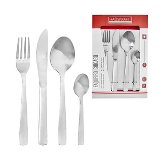 Jogo Talheres Faqueiro Aço Inox 24 Peças Faqr-012 Hauskraft