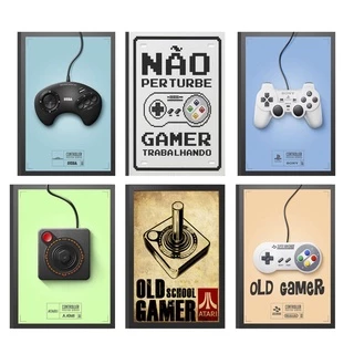 Quadro decorativo Gamer Botões Simbolos Playstation para