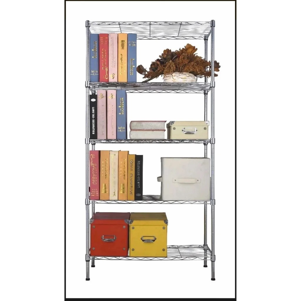 Estante Aço 5 Prateleiras Cromada Aramada 180 Cm