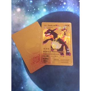 Carta Pokémon Customizada Charizard V Shiny Metal Dourado