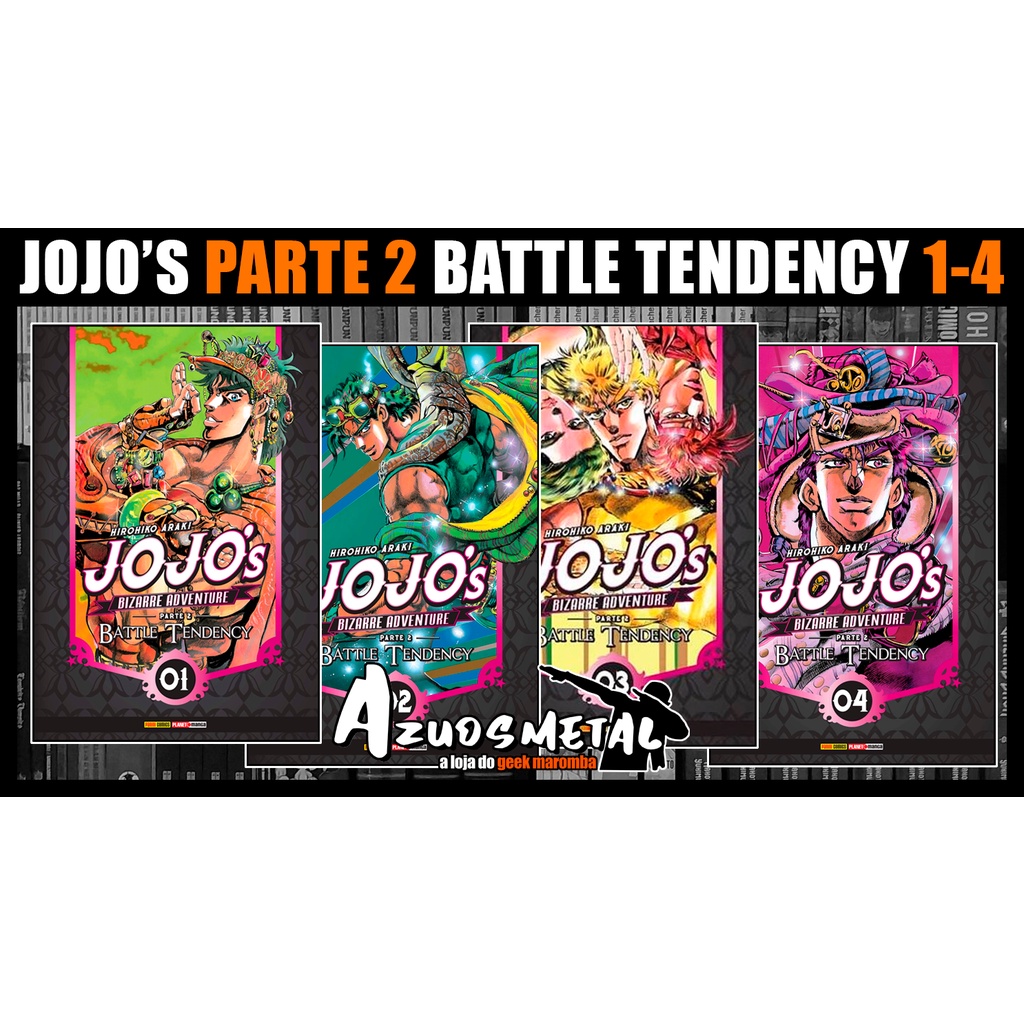 Kit Jojo's Bizarre Adventure - Parte 2 - Battle Tendency (Completo) Vol. 1-4 [Mangá: Panini]