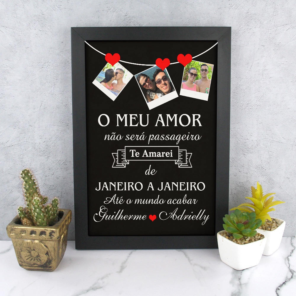 Quadro O Meu Amor Personalizado Com Sua Foto E Nome Presente Dias Dos Namorados X Cm Com