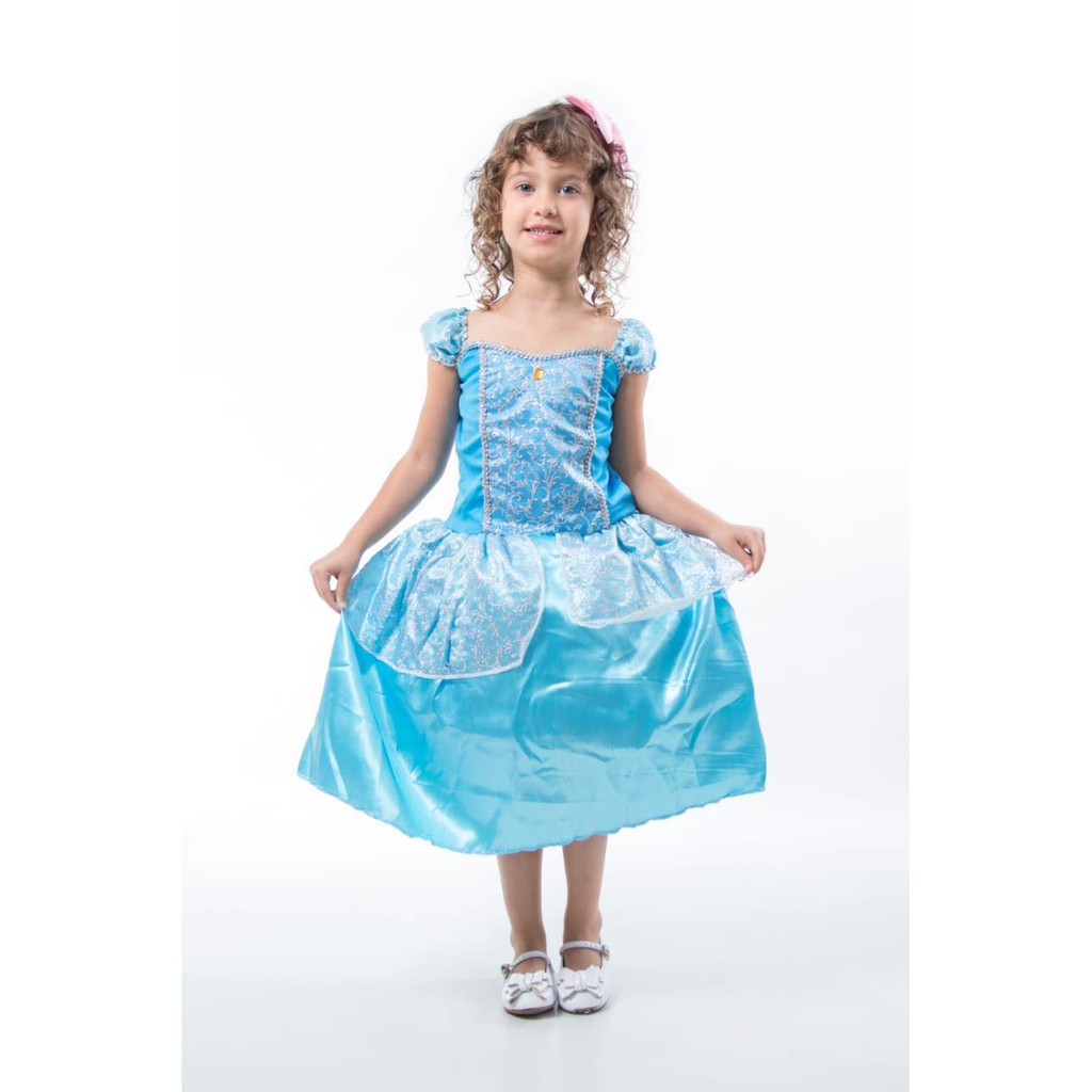 Vestido Fantasia Luxo Princesas Cinderela