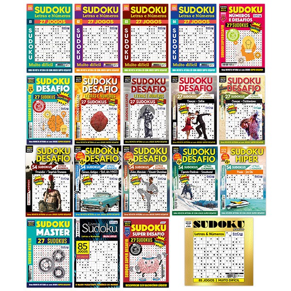 Sudoku de Letras 16x16 - Fácil ao Extremo - Volume 5 - 276 Jogos  (Portuguese Edition)