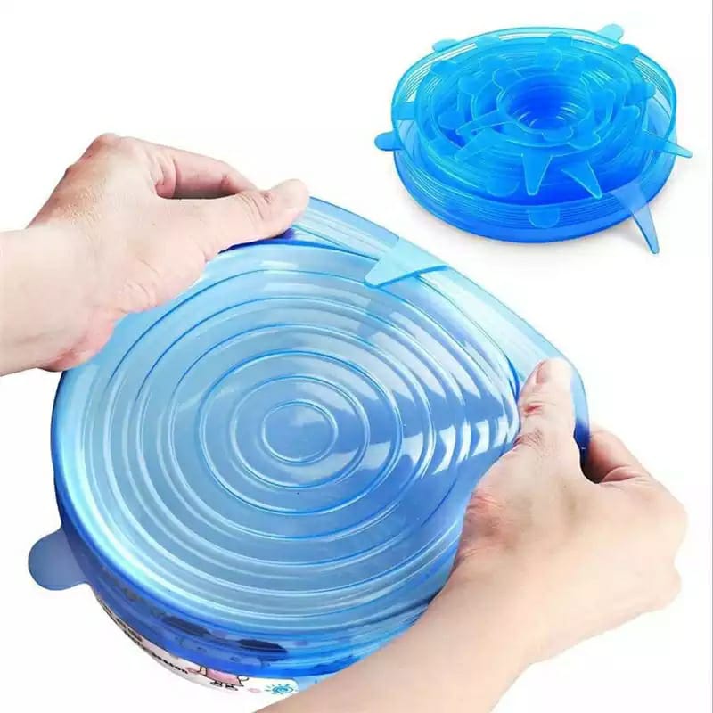 Imagem do produto Kit Conjunto 6pçs Jogo Tampas De Silicone Ajustável Potes Universal Reutilizável Bpa Free Stretch Fácil Cozinha 6
