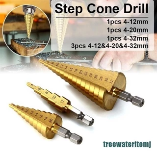 Conjunto Broca De Aço Titânio Grande Cone 4-12 / 20 / 32mm