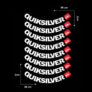Adesivo Quiksilver Roda Moto - Kit Com 8 Adesivos