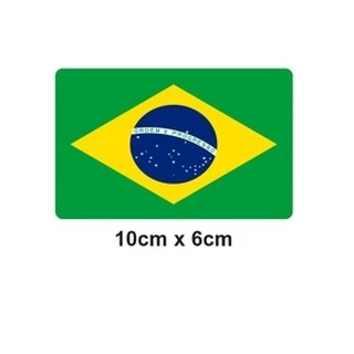 Adesivo Bandeira do Brasil BR 10cm x 6cm Carro Moto Externo