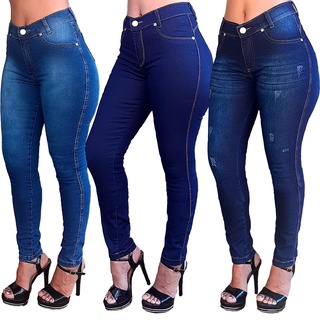 Calça Jeans Plus Size 48 ao 56 Lycra Elastano Cós Alto