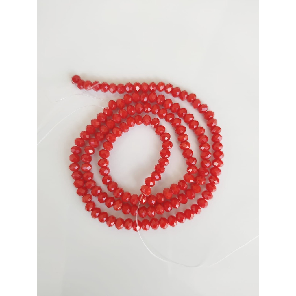 FIO DE CRISTAL COR VERMELHO (4MM) - 1 UNIDADE