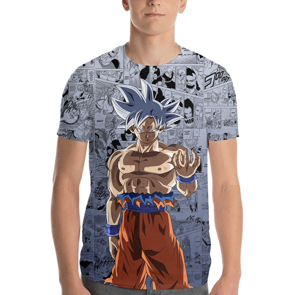 Camiseta masculina Sombra Perfil Goku Dragon Ball Camisa Blusa