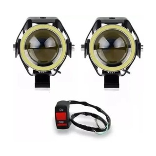 Par Farol Milha Moto Angel Eye U7 Led Auxiliar 10W 30w Neblina Forte Potente 1 Shopee Brasil