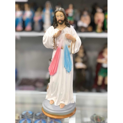 Imagem Jesus Misericordioso 30cm Gesso C/ Pó De Mármore