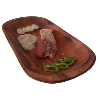 Gamela Artesanal Para Churrasco Madeira Maciça Grande Decoração GG
