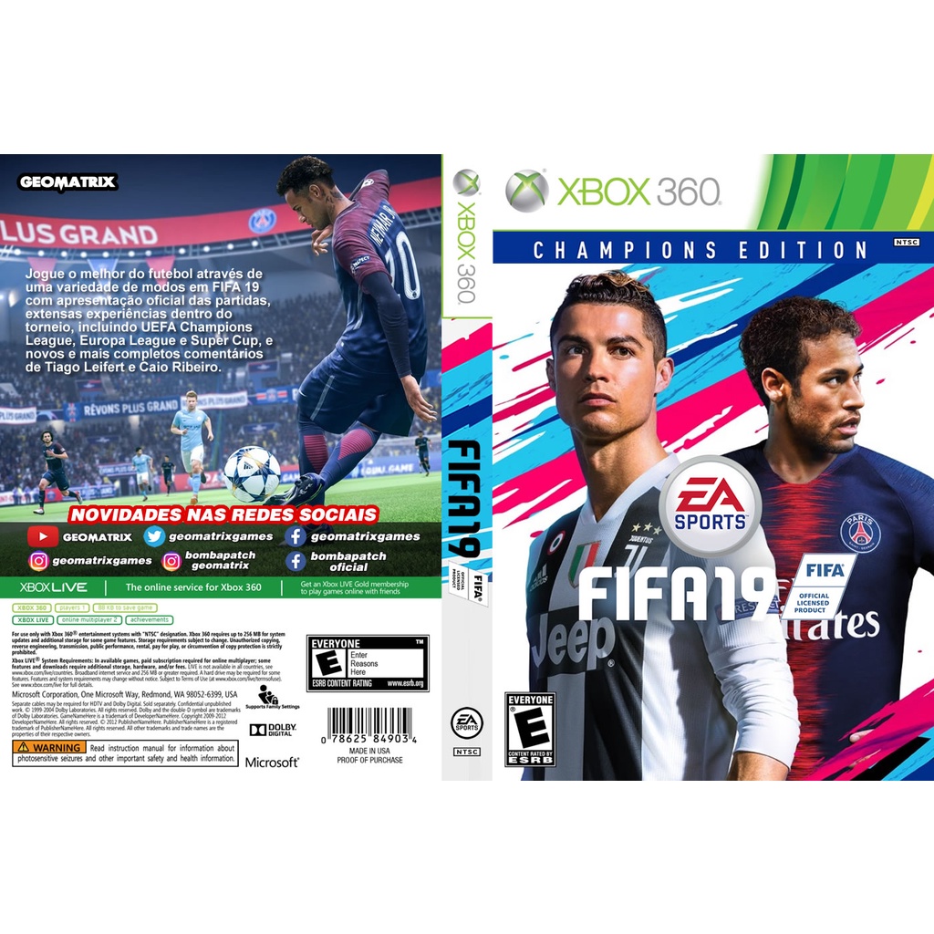 Jogo Xbox 360 Fifa 19 Dvd LT 3.0 - Desbloqueado - Videogames