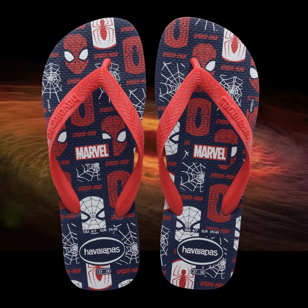 Chinelo Havaianas Top Marvel Logomania Marinho Original Cole o