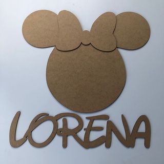 MINNIE OU MICKEY para painel de 60cm + Nome Personalizado em mdf de 60cm mdf de 3 mm