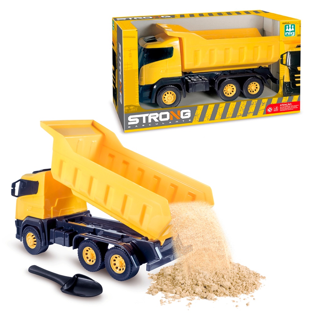 Caminhão Caçamba Strong Basculante C/ Pá Nig Brinquedo Articulado Grande