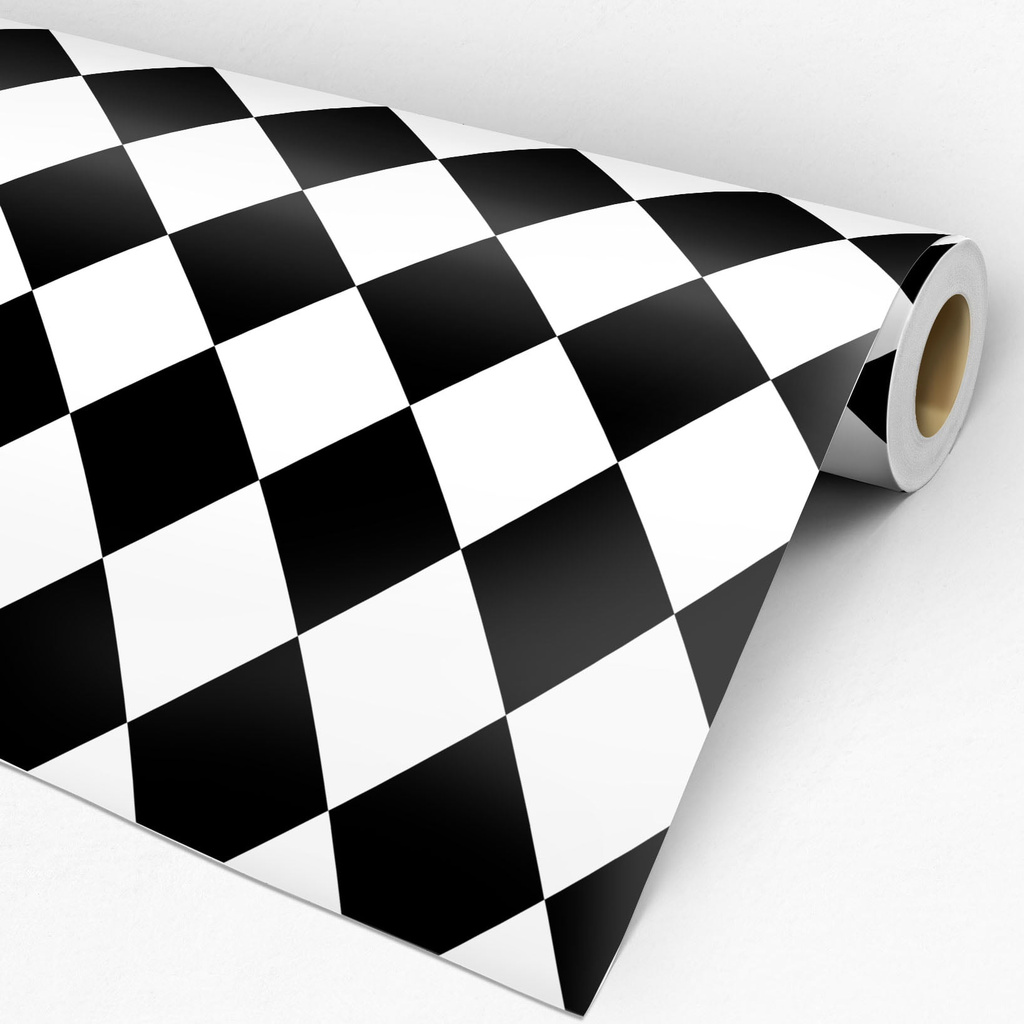 Papel de parede xadrez preto e branco qcola