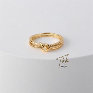 [TBK 18K Gold Cubic Zirconia Fashion Acessórios De Anel Ajustável Para Mulheres Hipoalergênico 789R