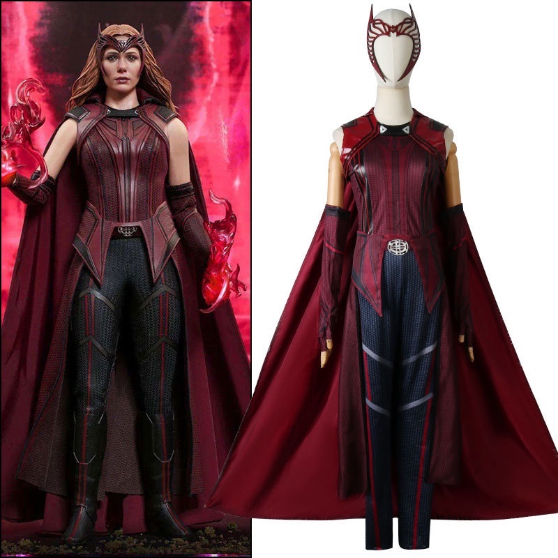 Disfraz De Wanda Maximoff (Scarlet Witch) Para Mujer - Conjunto Completo Con Capa, Pantalones Y Máscara, Talla S-XXL
