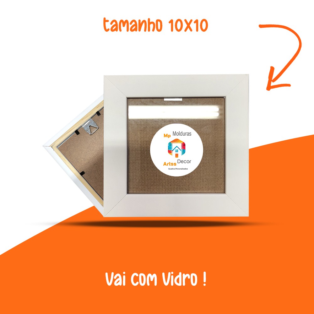 Porta Retrato 10x10 Branco C/vidro Atacado