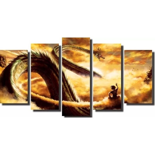 Quadro Decorativo Dragon Ball Z Goku Super Sayajin 5 Peças M14