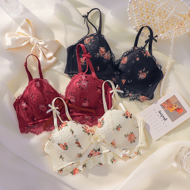 Roupas Íntimas Femininas Bordadas Com Flores sexy