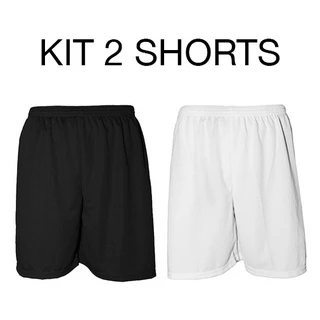 Kit 2 - Calção Shorts De Futebol em Poliéster - Liso