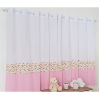 Cortina Imperial Rosa 2,00 Metros Infantil Bebe