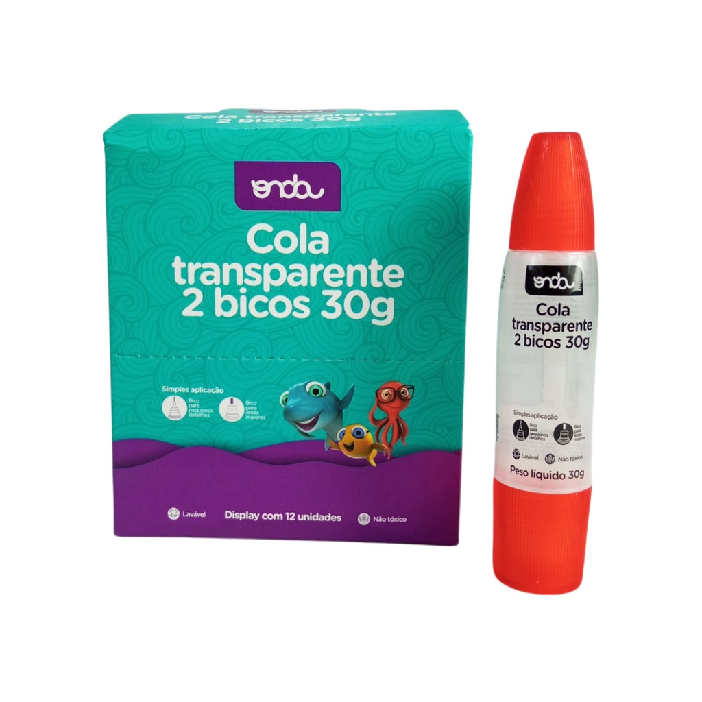 Cola Transparente com 2 Bicos 30 gr - NOVIDADE | Shopee Brasil