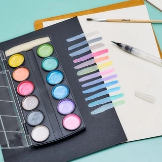Aquarela Metálica c/ 12 cores | LEOARTE