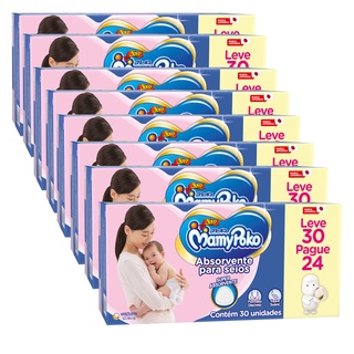 Kit 08 Absorventes Para Seios Mamypoko Leve 240 - Pague 192 Unidades