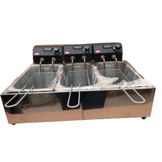 Fritadeira Elétrica 6 litros 3 cubas de 2 litros Profissional