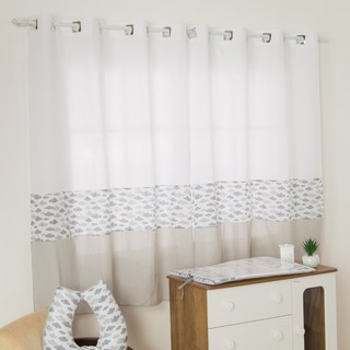 Cortina Nuvenzinha 2,00 Mts Para Quarto Infantil cinza