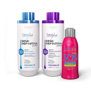 Kit Nova Escova Semi Definitiva Zero 2x1l Com SOS