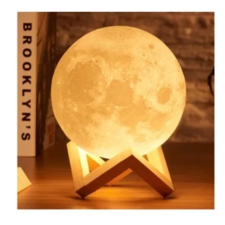 Luminária Lua Cheia 3d USB Touch 15cm Abajur