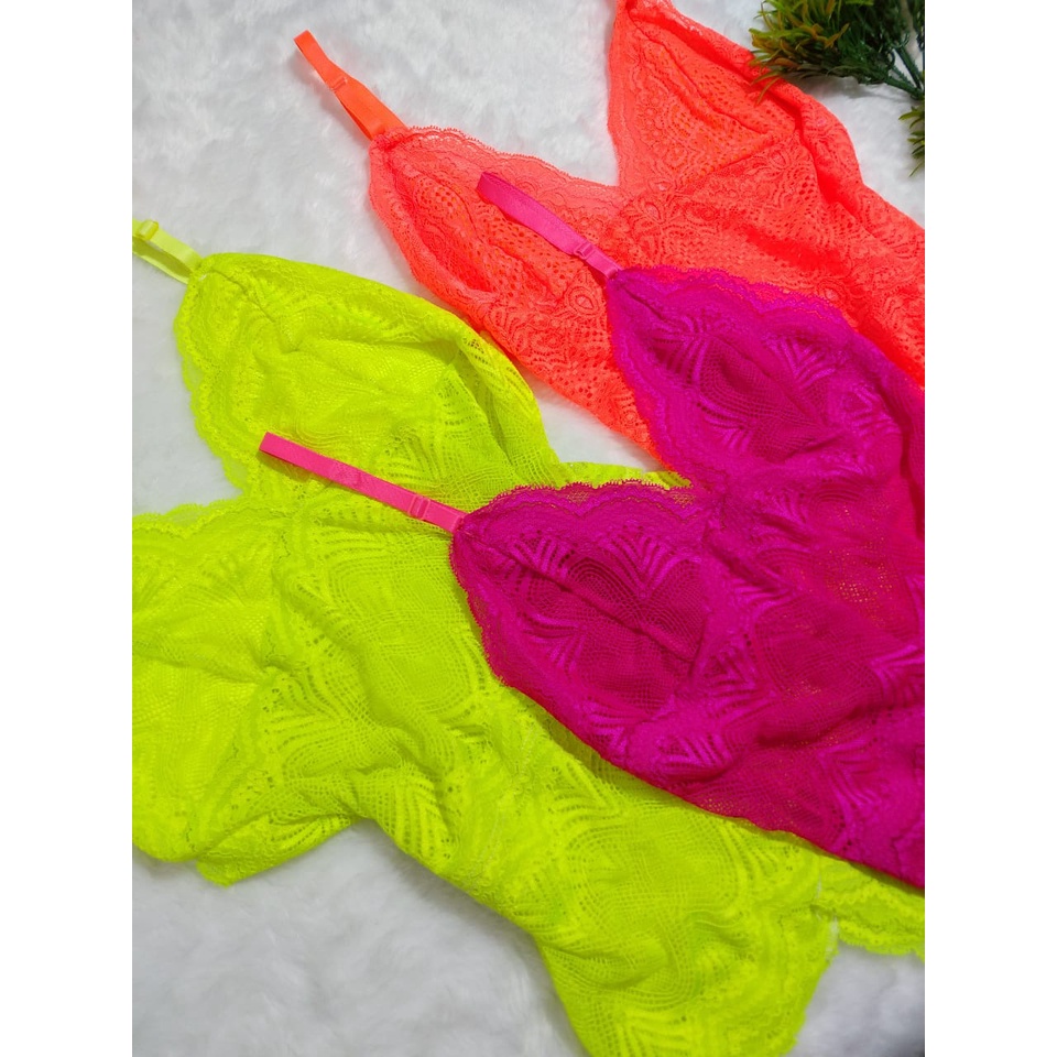 Body Renda Neon - Roupa Feminina